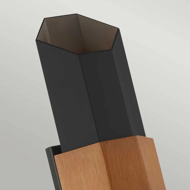 Quoizel LED Wand Buitenlamp Chasm | 9.5W 3000K 830 | IP44 | Dimbaar | Matte Black (with painted wood effect strap) thumbnail 2