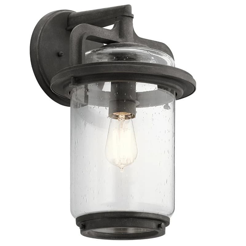 Kichler LED Wand Buitenlamp andover | 1X E27 Max 60W | IP44 | Dimbaar | Weathered Zinc