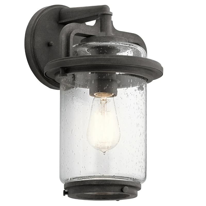 Kichler LED Wand Buitenlamp andover | 1X E27 Max 60W | IP44 | Dimbaar | Weathered Zinc
