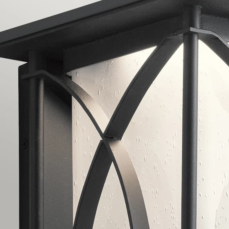 Kichler LED Wand Buitenlamp Ashbern | 1X E27 Max 60W | IP44 | Dimbaar | Textured Black thumbnail 2