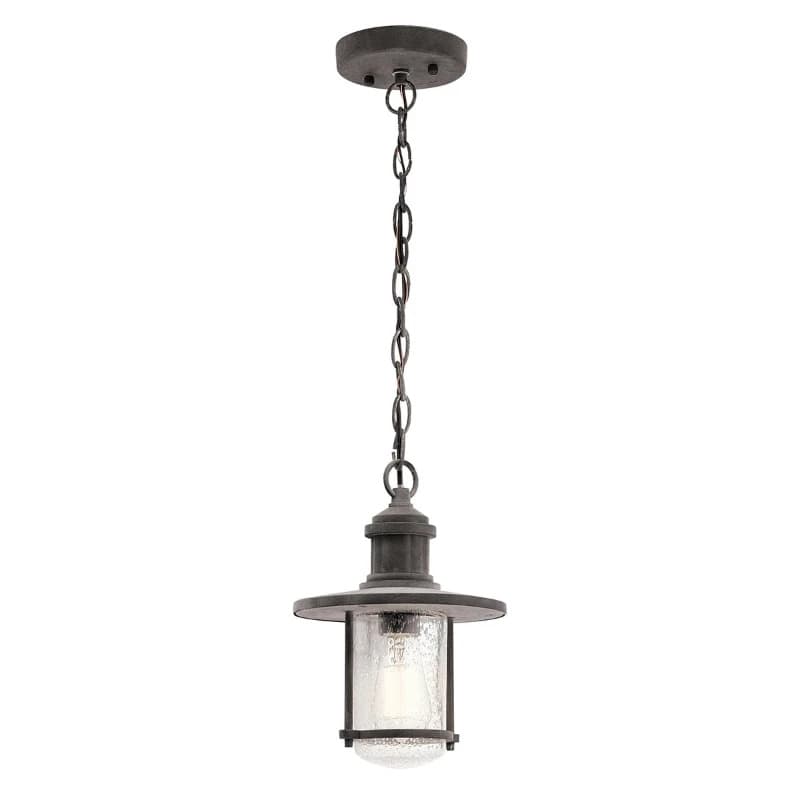 Kichler LED Buiten Hanglamp Riverwood | 1X E27 Max 60W | IP44 | Dimbaar | Weathered Zinc