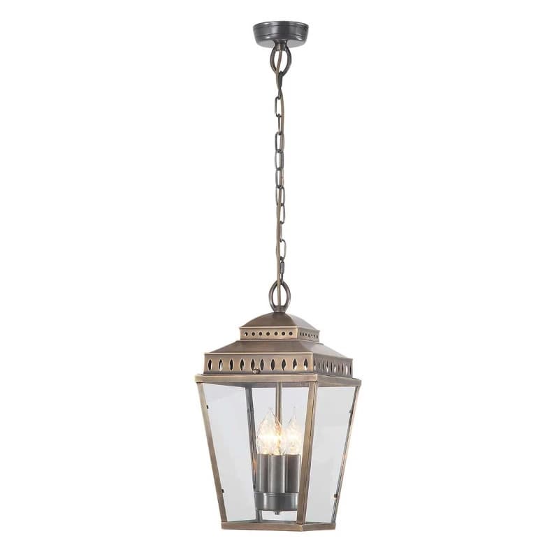 Elstead Lighting LED Buiten Hanglamp Mansion House | 3X E14 Max 60W | IP44 | Dimbaar | Aged Brass