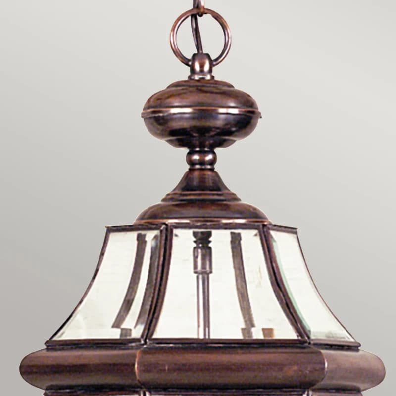 Quoizel LED Buiten Hanglamp Newbury | 2X E14 Max 60W | Dimbaar | Lacquered Aged Copper thumbnail 2