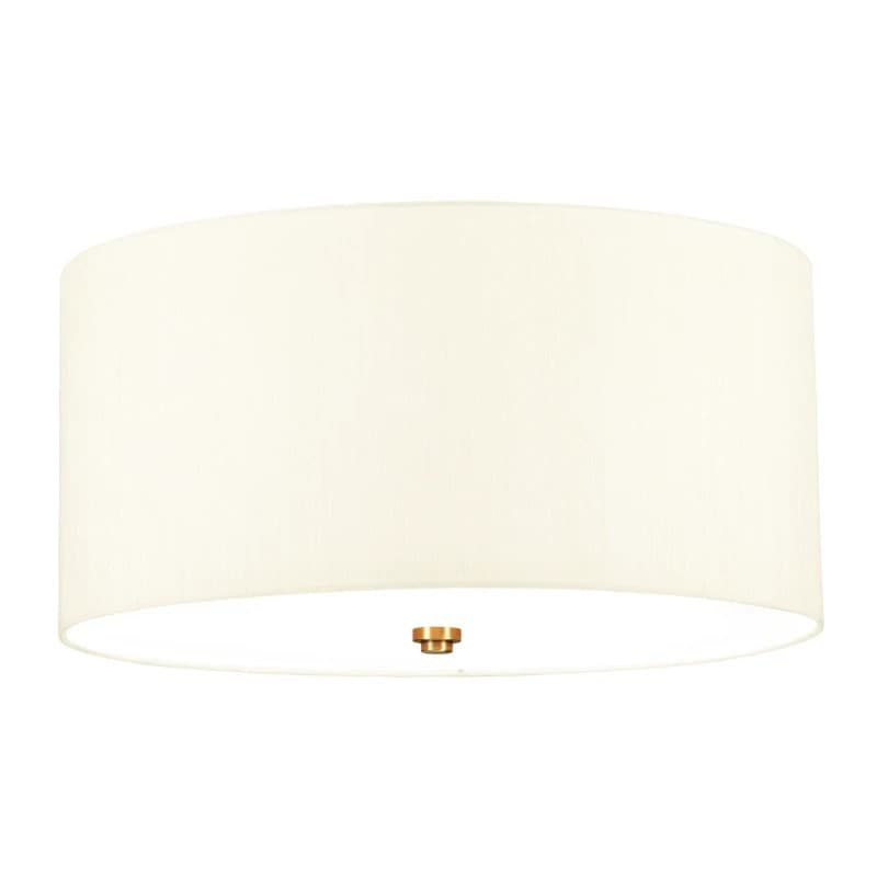 Designer's Lightbox LED Plafondlamp Fletcher Flush | 3X E27 Max 60W | Dimbaar | Aged Brass with Ivory Shade
