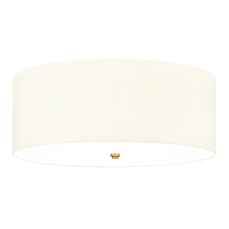 Designer's Lightbox LED Plafondlamp Fletcher Flush | 5X E27 Max 60W | Dimbaar | Aged Brass with Ivory Shade