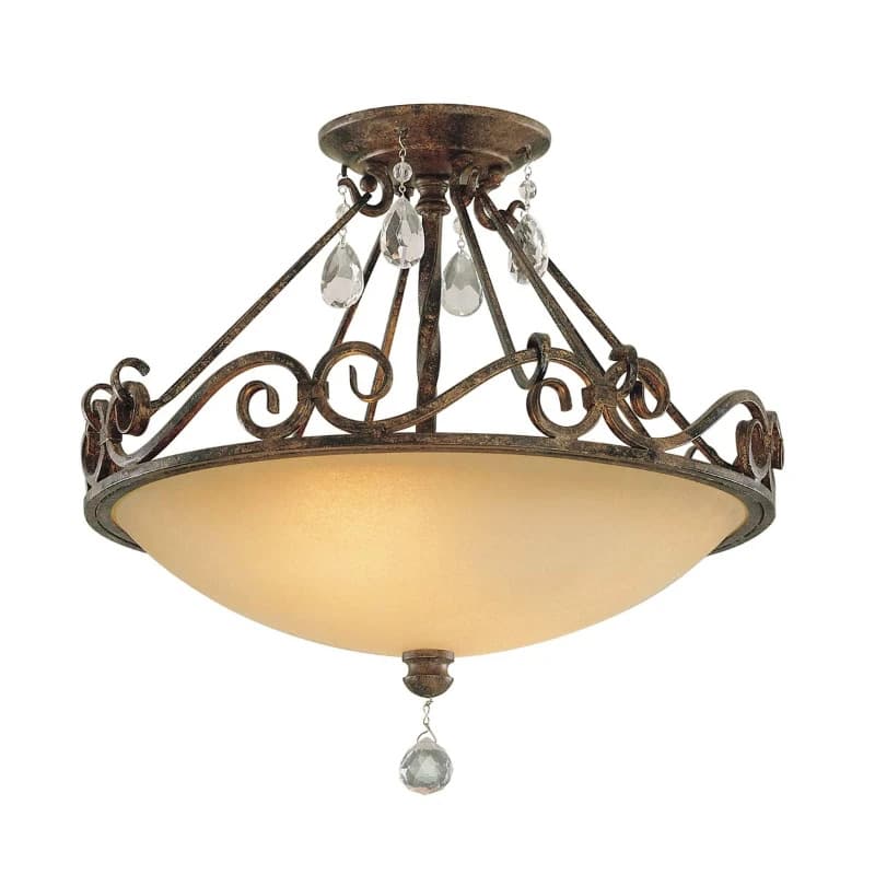 Feiss LED Plafondlamp Chateau | 2X E27 Max 60W | Dimbaar | Mocha Bronze
