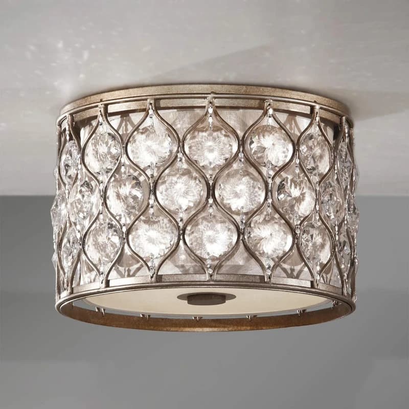 Feiss LED Plafondlamp Lucia | 2X E27 Max 60W | Dimbaar | Burnished Silver thumbnail 2