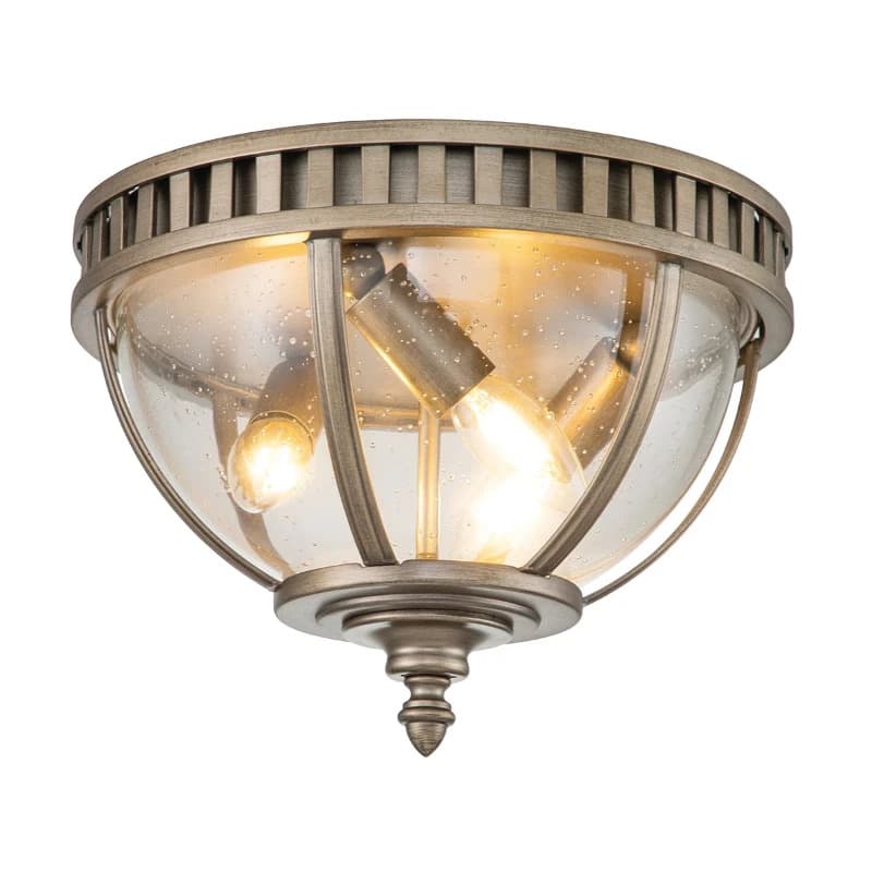 Kichler LED Plafond Buitenlamp Halleron | 3X E14 Max 40W | IP44 | Dimbaar | Burnished Bronze