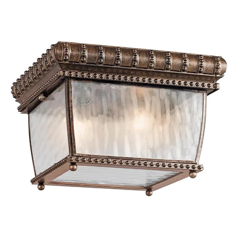 Kichler LED Buitenlamp Venetian Rain | 2X E14 Max 60W | IP44 | Dimbaar | Brushed Bronze