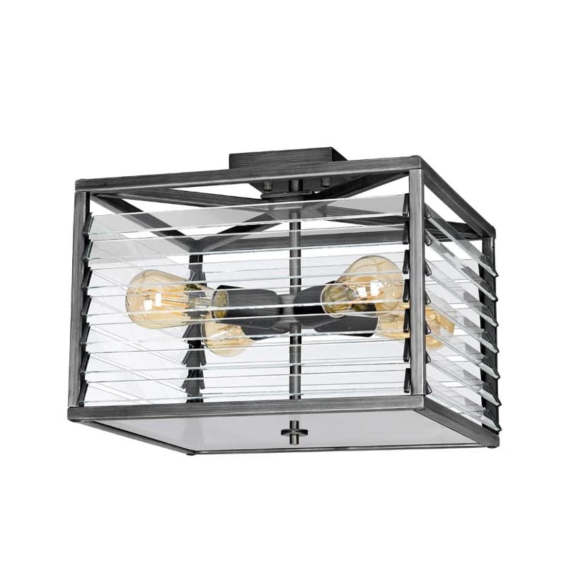 Elstead Lighting LED Plafondlamp Louvre | 4X E27 Max 60W | Dimbaar | Painted Gunmetal thumbnail 2