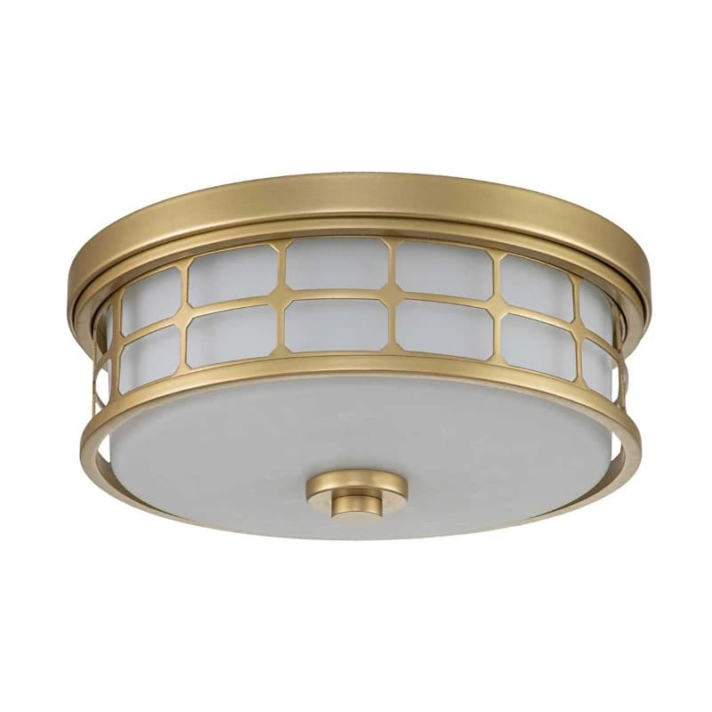 Quoizel LED Plafond Badkamerlamp Guardian | 2X E27 Max 60W | IP44 | Dimbaar | Painted Natural Brass thumbnail 2