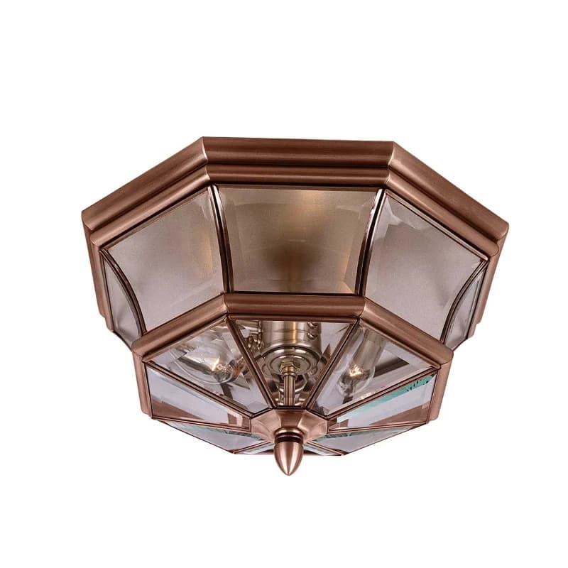 Quoizel LED Buitenlamp Newbury | 3X E14 Max 60W | IP44 | Dimbaar | Lacquered Aged Copper