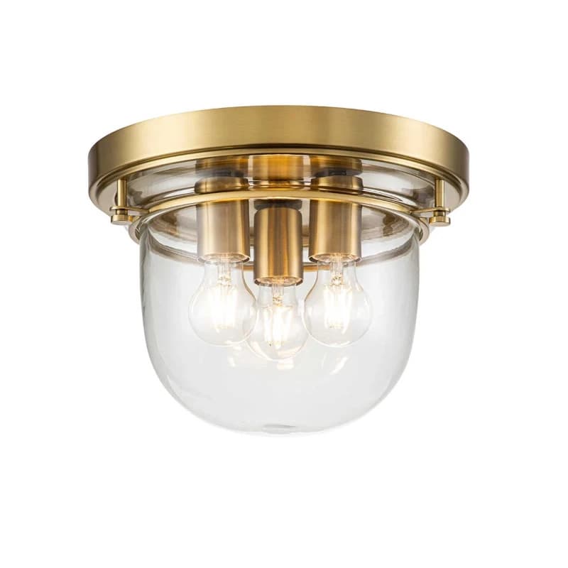 Quoizel LED Plafond Badkamerlamp Whistling | 3X E27 Max 40W | IP44 | Dimbaar | Brushed Brass