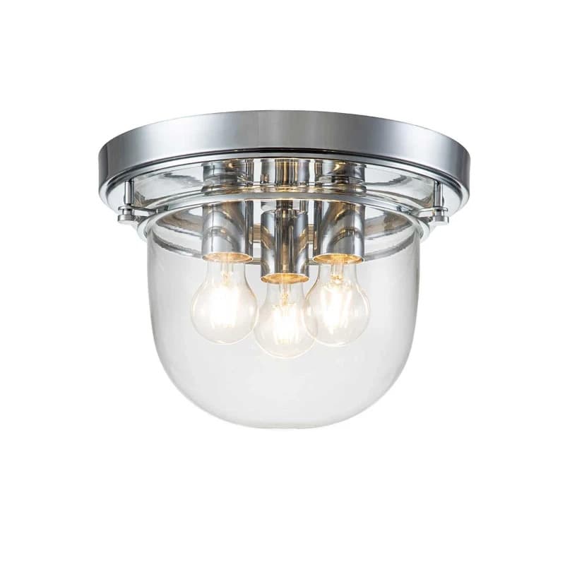 Quoizel LED Plafond Badkamerlamp Whistling | 3X E27 Max 40W | IP44 | Dimbaar | Polished Chrome