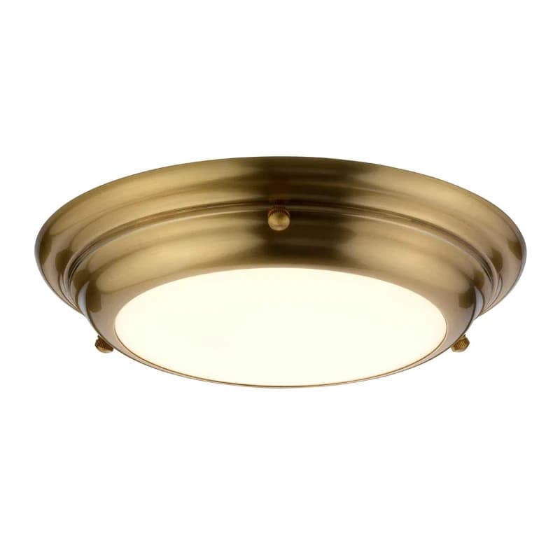 Elstead Lighting LED Plafond Badkamerlamp Welland | 12W 3000K 1080Lm 830 | Aged Brass