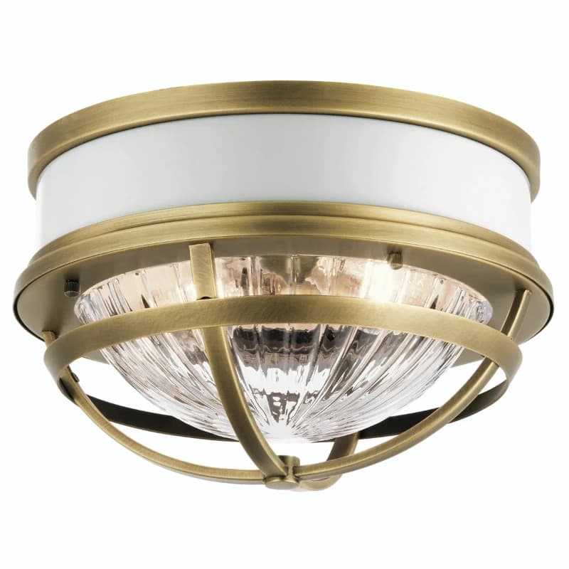 Kichler LED Plafondlamp Tollis | 2X E27 Max 40W | Dimbaar | Natural Brass&White