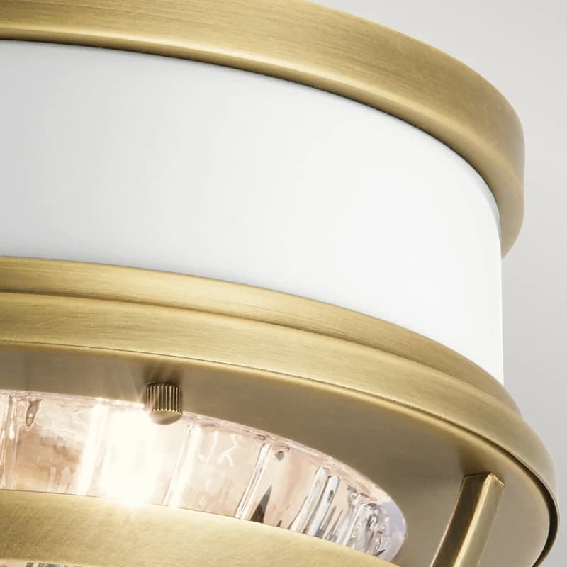 Kichler LED Plafondlamp Tollis | 2X E27 Max 40W | Dimbaar | Natural Brass&White thumbnail 2