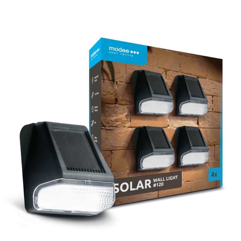 4X Modee LED Solar Wandarmatuur | 7500K 3Lm IP44