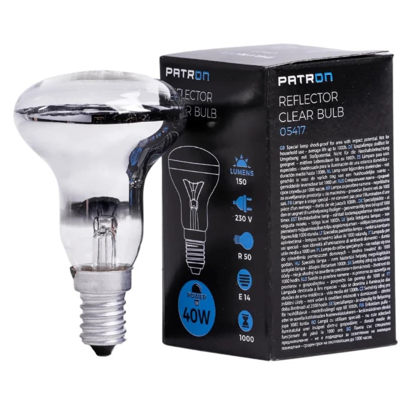 Patron E14 R50 Reflector Gloeilamp | 40W 2700K | Dimbaar