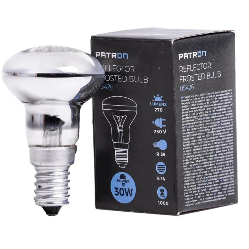 Patron E14 R39 Reflector Gloeilamp | 30W 2700K Mat | Dimbaar