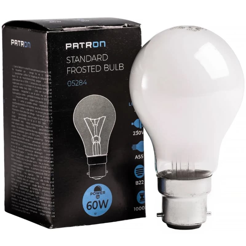 Patron B22d Gloeilamp | 60W 2700K 510Lm Mat | Dimbaar