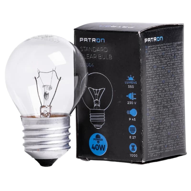 Patron E27 Kogel Gloeilamp | 40W 2700K 350Lm | Dimbaar