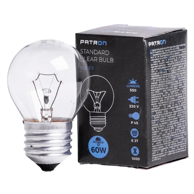 Patron E27 Kogel Gloeilamp | 60W 2700K 550Lm | Dimbaar