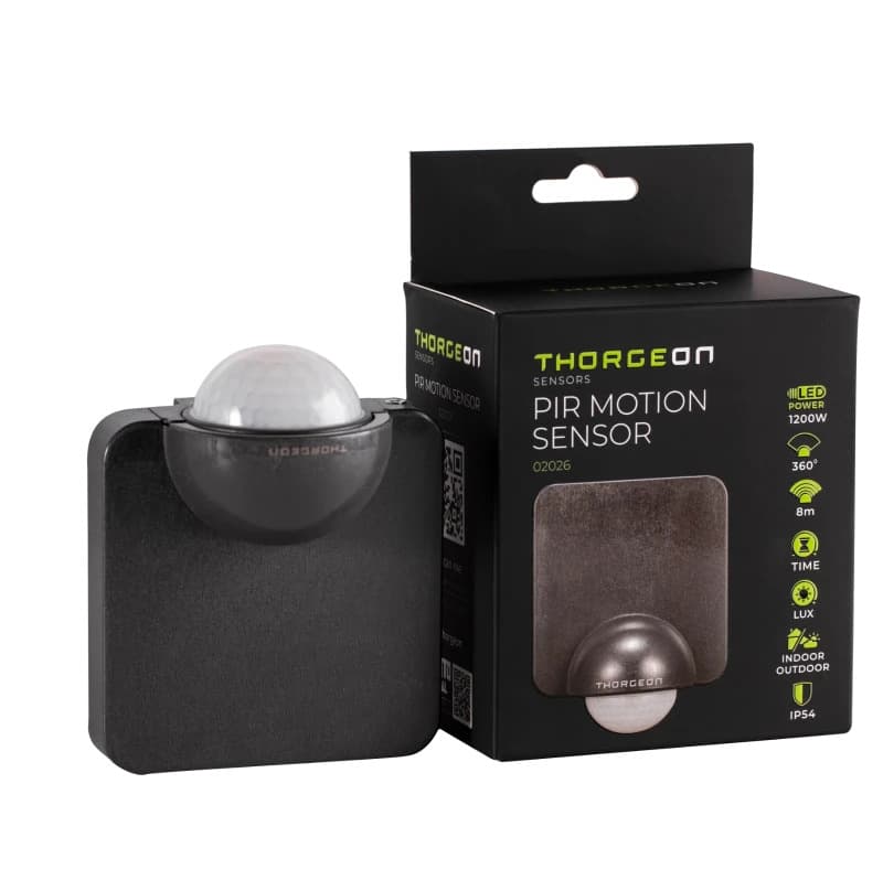 Thorgeon PIR Bewegingssensor | Opbouw IP54 Antraciet 360° thumbnail 2