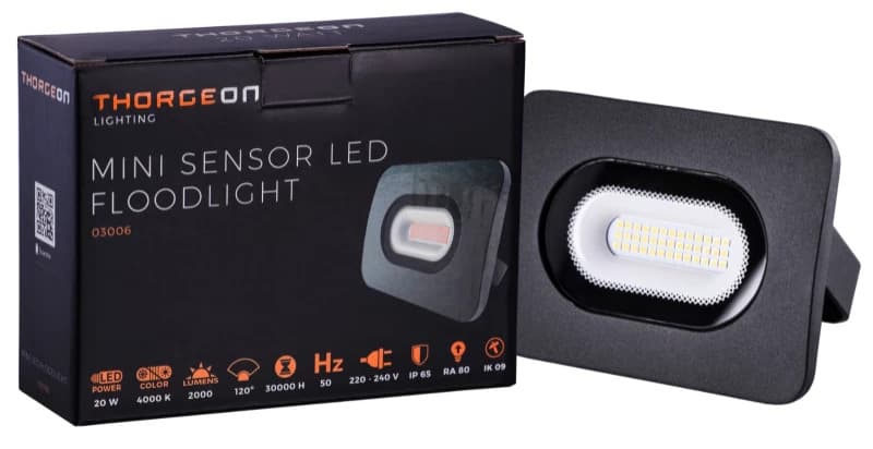 Thorgeon LED Floodlight Met Sensor | 20W 4000K 2000Lm | 840 IP65 Dimbaar thumbnail 2