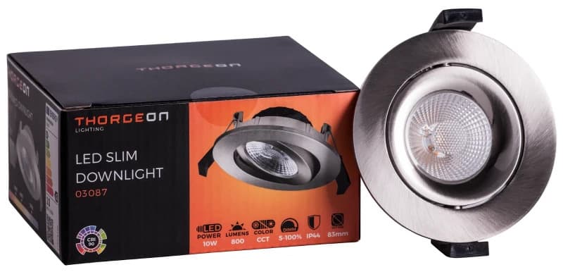 Thorgeon LED DownlighterØ83mm | 10W 3000K/5700K 800Lm | 930/957 IP44 Dimbaar thumbnail 2