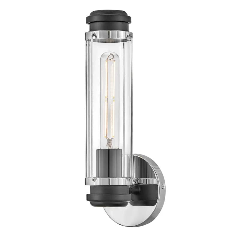 Hinkley LED Wandlamp Masthead | 1X E27 Max 40W | IP44 | Dimbaar | Polished Chrome&Black