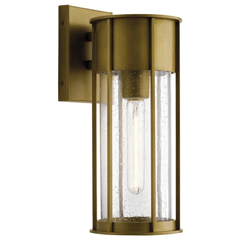 Kichler LED Wand Buitenlamp Camillo | 1X E27 Max 60W | IP44 | Dimbaar | Painted Natural Brass
