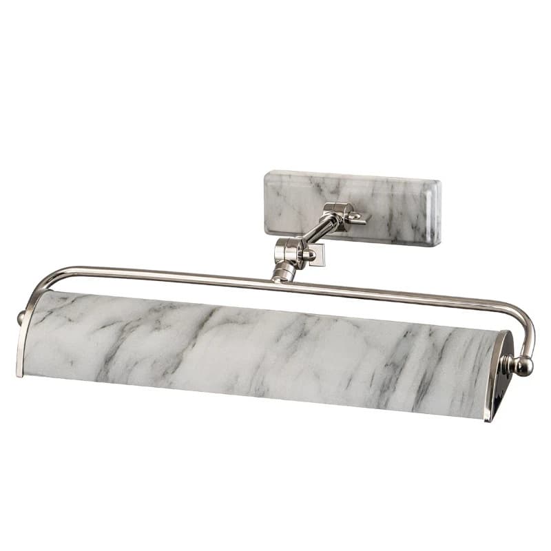 Elstead Lighting LED Schilderijverlichting Winchfield | 2X E14 Max 40W | Dimbaar | Polished Nickel&White Marble Effect