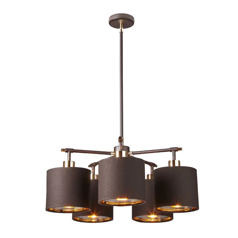 Elstead Lighting LED Kroonluchter | 5X E27 Max 40W | Dimbaar | Brown/Polished Brass