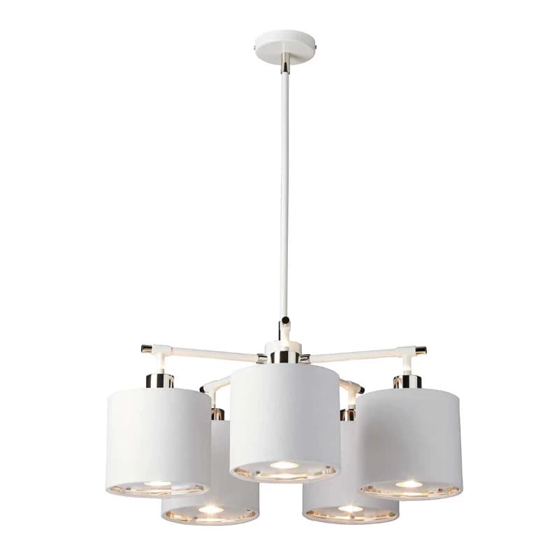Elstead Lighting LED Kroonluchter | 5X E27 Max 40W | Dimbaar | White/Polished Nickel
