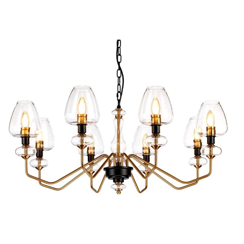 Elstead Lighting LED Kroonluchter | 8X E14 Max 40W | Dimbaar | Aged Brass Plated&Charcoal Black Paint