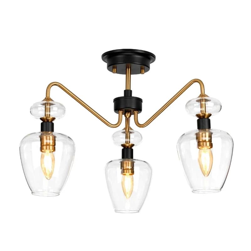 Elstead Lighting LED Plafondlamp Armand | 3X E14 Max 40W | Dimbaar | Aged Brass Plated&Charcoal Black Paint