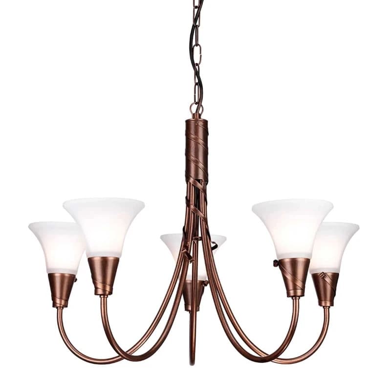 Elstead Lighting LED Kroonluchter | 5X E14 Max 40W | Dimbaar | Copper Patina