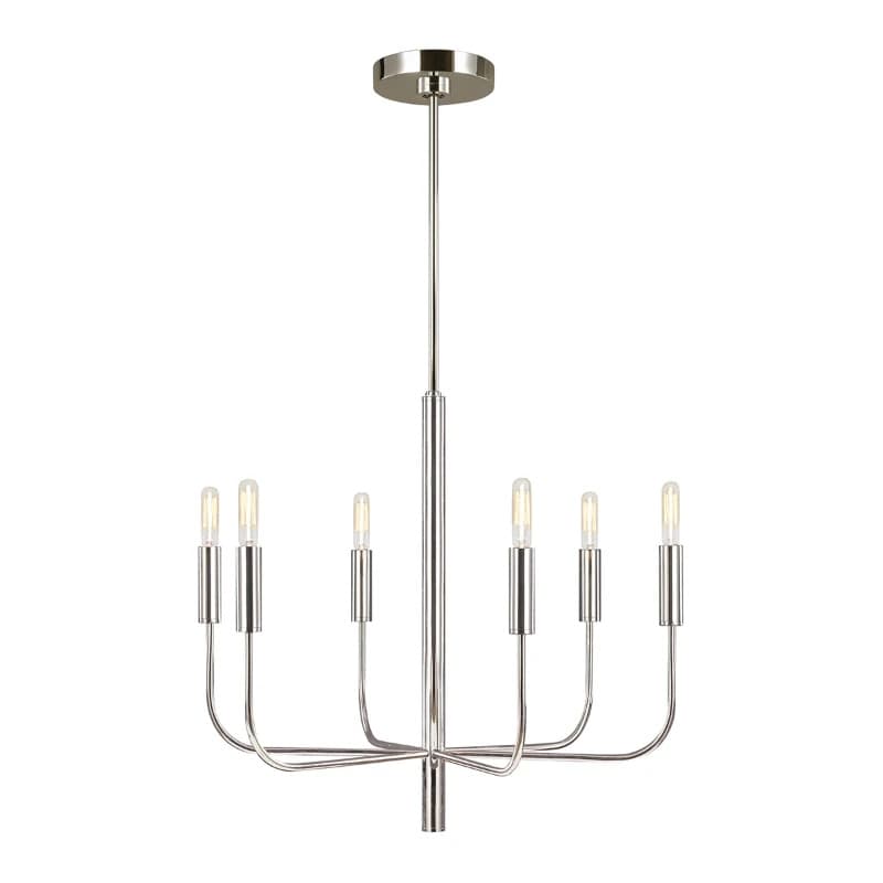 Feiss LED Kroonluchter | 6X E14 Max 60W | Dimbaar | Polished Nickel