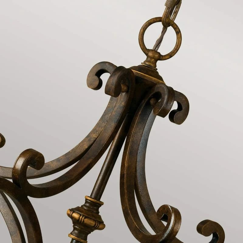 Feiss LED Kroonluchter | 5X E27 Max 60W | Dimbaar | Walnut thumbnail 2