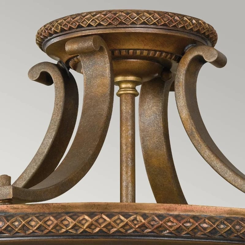 Feiss LED Plafondlamp Kelham Hall | 2X E27 Max 60W | Dimbaar | Firenze Gold/British Bronze thumbnail 2