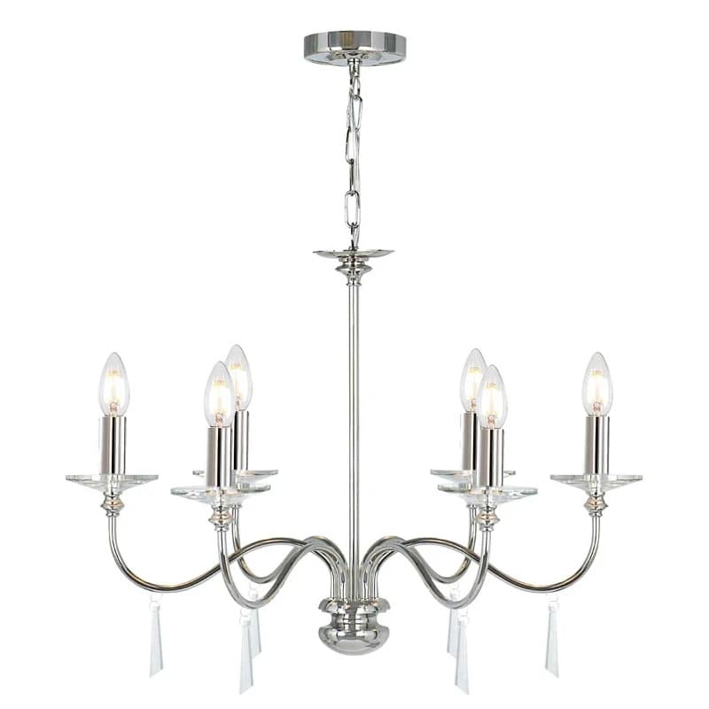 Elstead Lighting LED Kroonluchter | 6X E14 Max 60W | Dimbaar | Polished Nickel