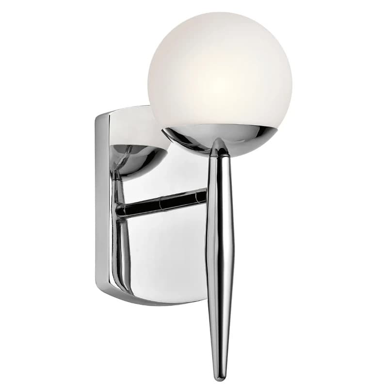 Kichler LED Badkamerarmatuur Jasper | 3W 3000K 300Lm 830 | IP44 | Dimbaar | Polished Chrome