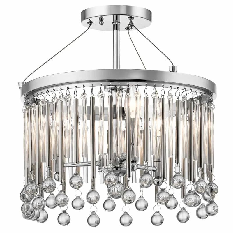 Kichler LED Plafondlamp Piper | 3X E14 Max 60W | Dimbaar | Polished Chrome