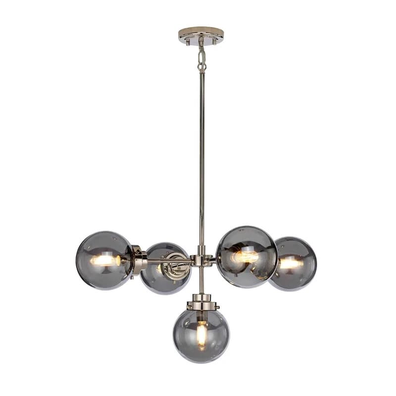 Elstead Lighting LED Kroonluchter | 5X E14 Max 40W | Dimbaar | Polished Nickel