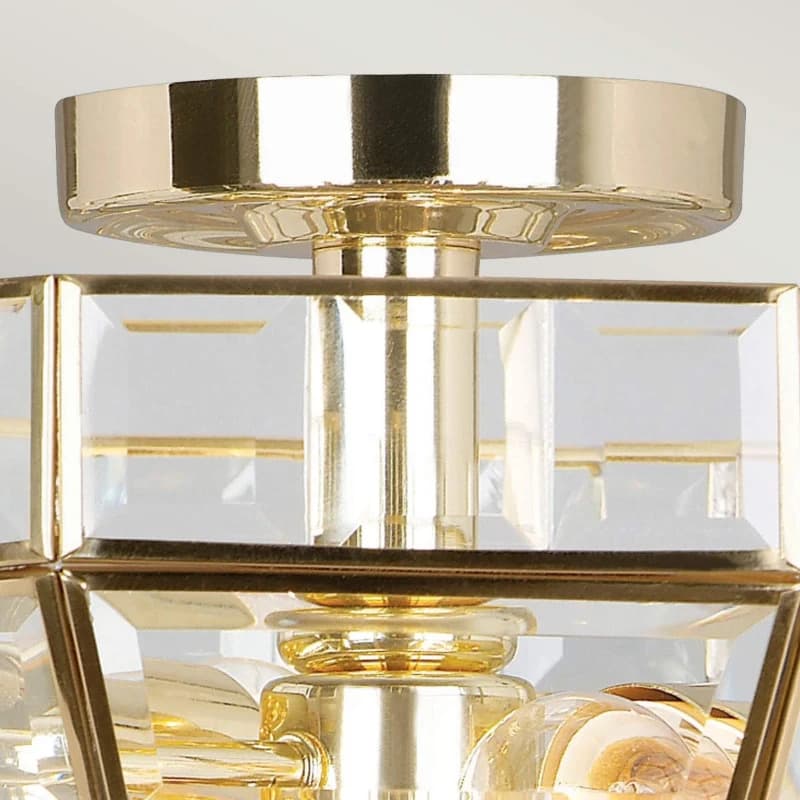 Elstead Lighting LED Plafondlamp Old Park | 2X E27 Max 60W | Dimbaar | Polished Brass thumbnail 2