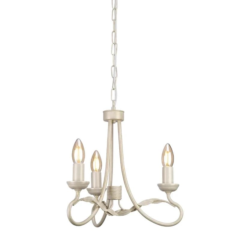 Elstead Lighting LED Kroonluchter | 3X E14 Max 60W | Dimbaar | Ivory/Gold Patina