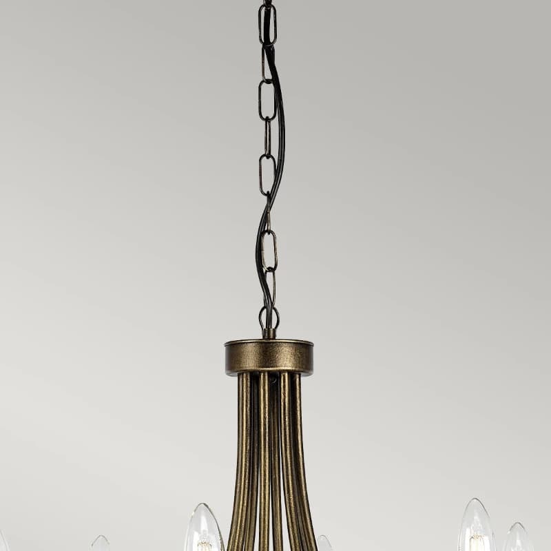 Elstead Lighting LED Kroonluchter | 8X E14 Max 60W | Dimbaar | Black/Gold Patina thumbnail 2