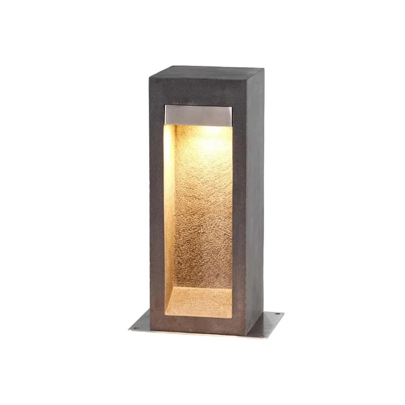 Elstead Lighting Mini LED Tuin Pilaar Parkstone | 6W 3000K 650Lm 830 | IP55 | Basalt Stone with Stainless Steel
