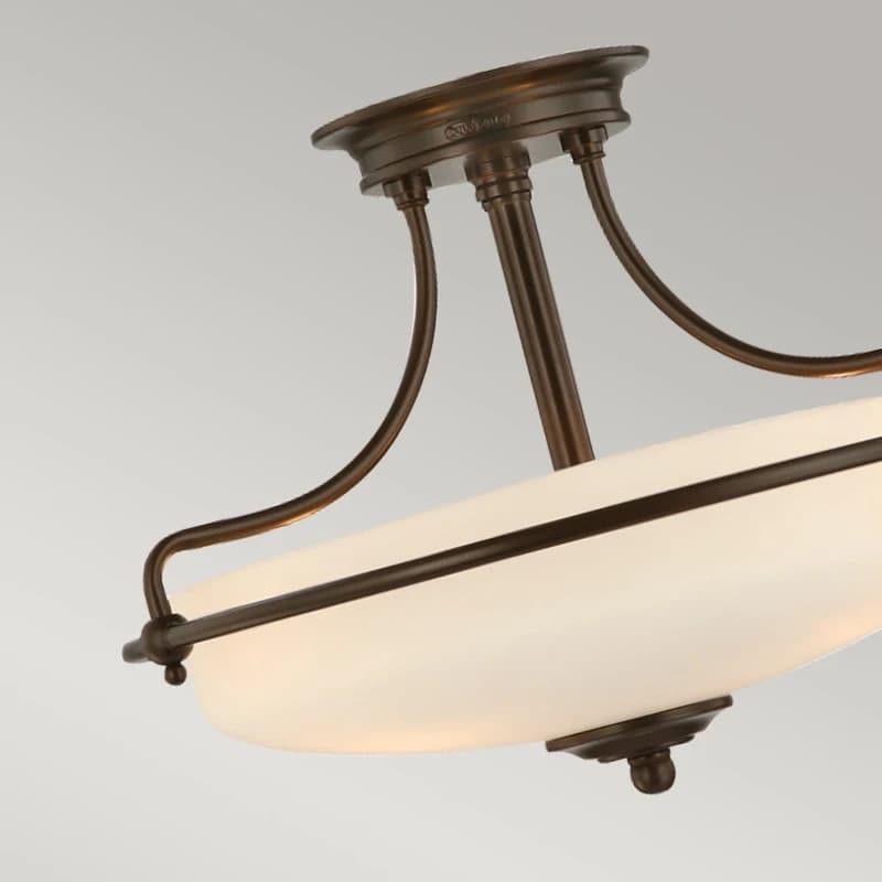 Quoizel LED Plafondlamp Griffin | 3X E27 Max 60W | Dimbaar | Palladian Bronze thumbnail 2
